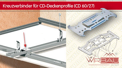 Kreuzverbinder 0,8 mm für Deckenprofile CD Profil Trockenbau VPE 10|25|50|100 